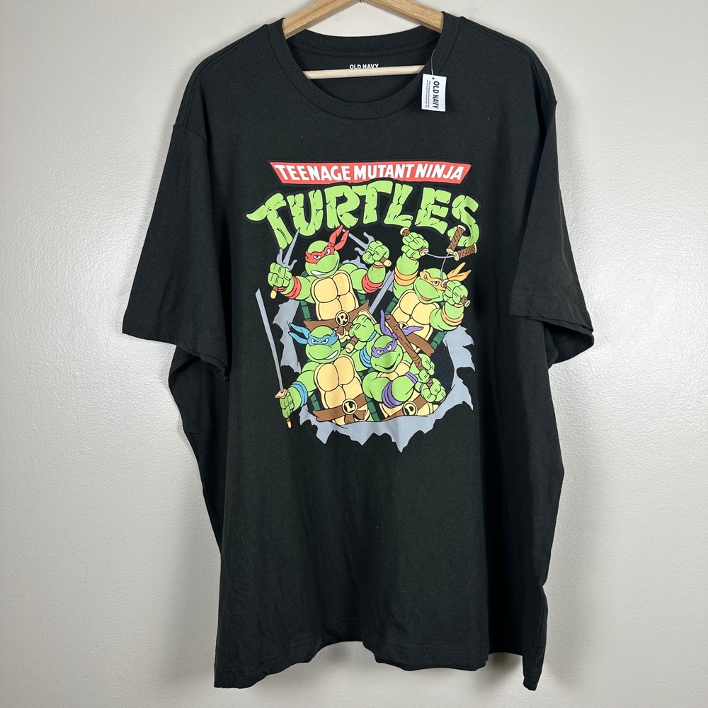 Old Navy Men's XXL T-Shirt Black Teenage Mutant Ninja Turtles Graphic Tee NEW